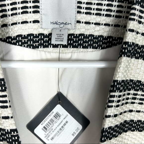 HALOGEN (Nordstrom ) Tweed Jacket Radiant Black size S - Picture 4 of 7
